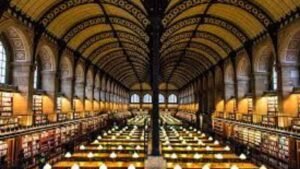 Bibliothèque Sainte-Geneviève reading hall – iconic Paris library