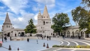 Budapest cityscape featuring historic buildings and thermal baths