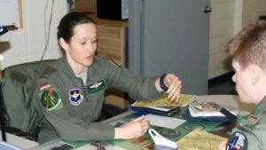 Nicola Baumann, Germany’s second female fighter pilot, flying a Eurofighter Typhoon in the 322nd Squadron.