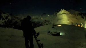 photographer under full moon