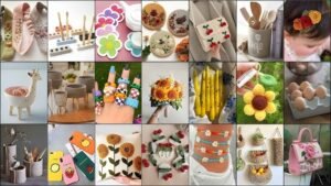 Artisan creating handmade crafts or products in a small studio.