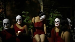 skeleton mask parade Mexico